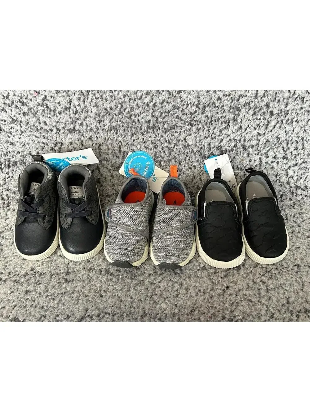 Carter's Toddler's Boy *3 Pair Bundle* NWT Size 4 Kody Ricky Willis Black Gray